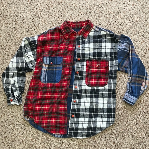 Vintage Mixed Plaid Flannel - Picture 1 of 9